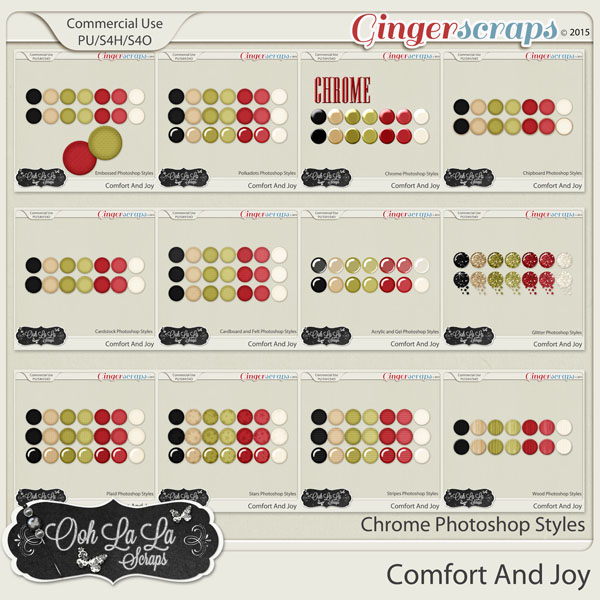 Comfort And Joy CU Photoshop Styles Bundle