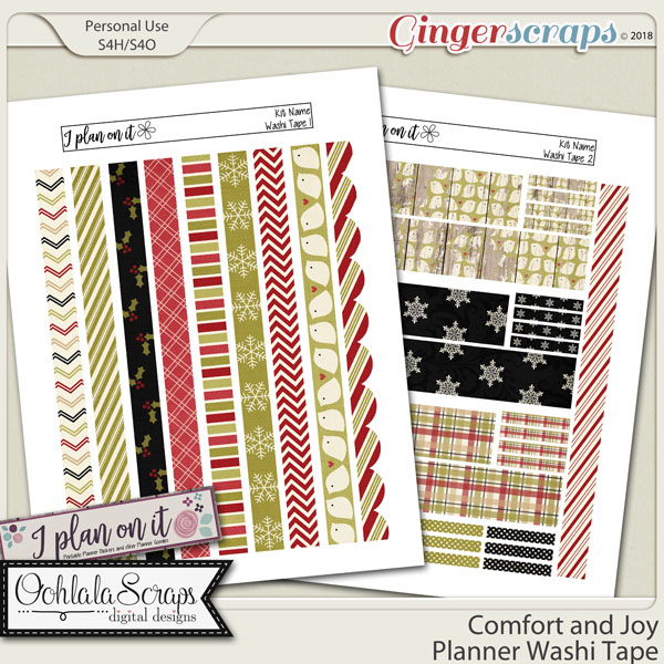 Comfort and Joy Planner Stickers Washi Tape
