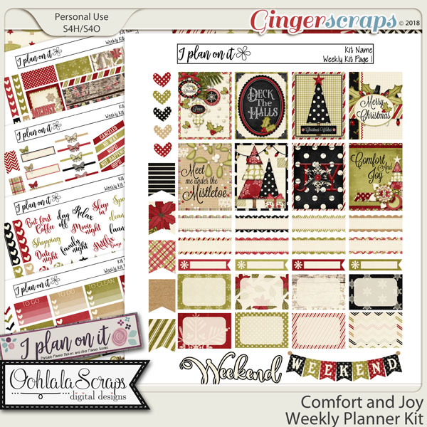 Comfort and Joy Planner Stickers Weekly Kit