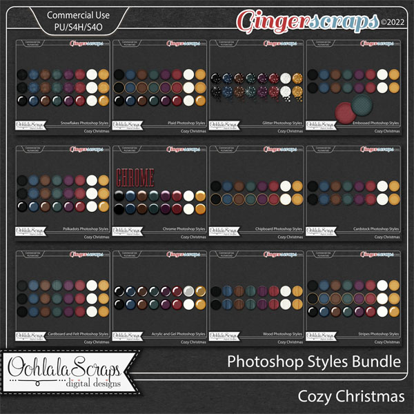 Cozy Christmas CU Photoshop Styles Bundle