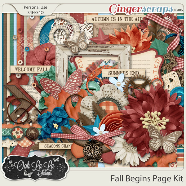 Fall Begins Digital Scrapbooking Kit