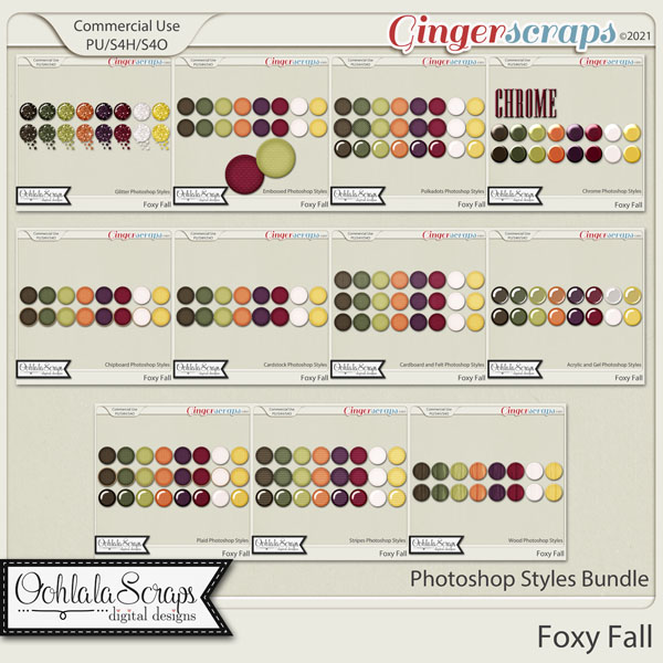 Foxy Fall CU Photoshop Styles Bundle 