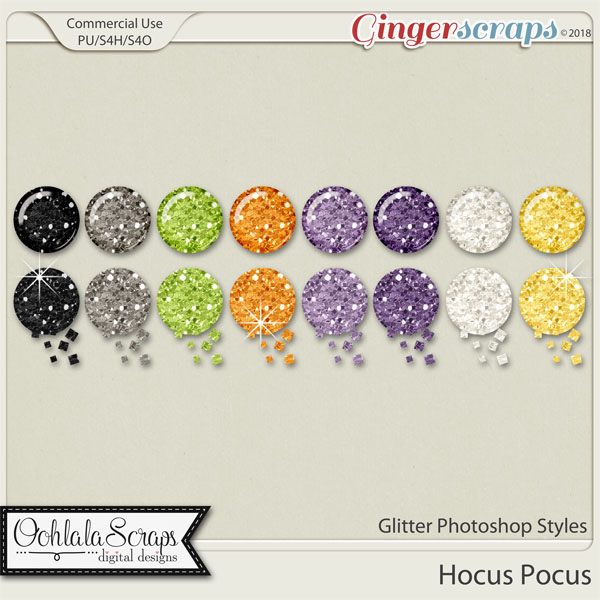 Hocus Pocus CU Glitter Photoshop Styles