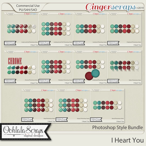 I Heart You CU Photoshop Styles Bundle