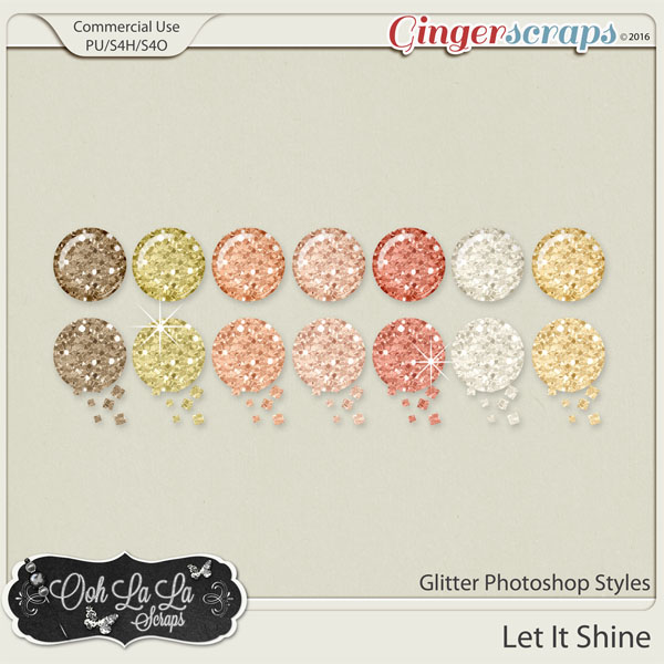 Let It Shine Glitter Photoshop Styles