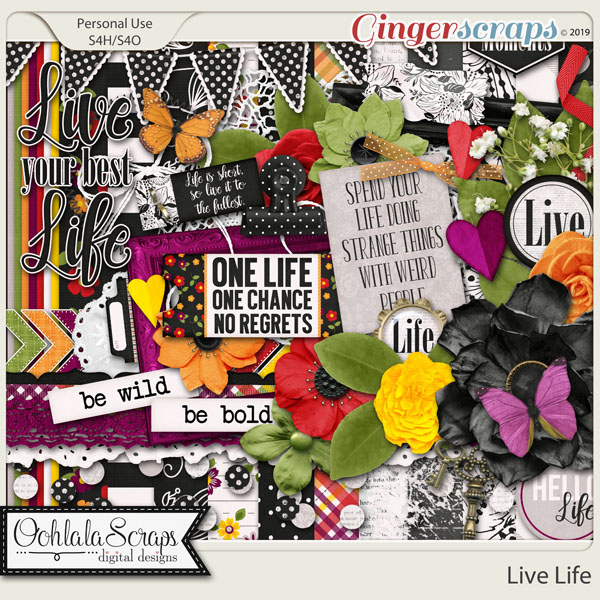 Live Life Digital Scrapbook Kit