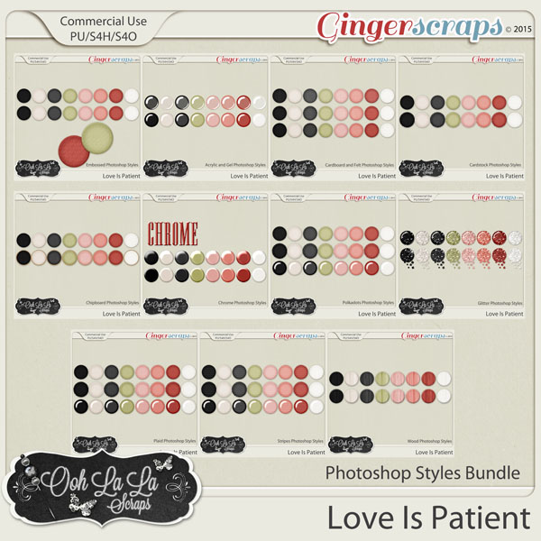 Love Is Patient CU Photoshop Styles Bundle