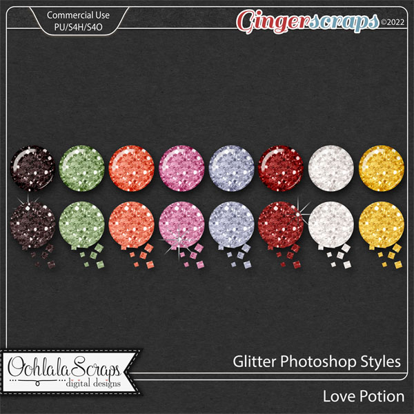 Love Potion Glitter CU Photoshop Styles