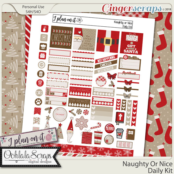 Naughty Or Nice Planner Stickers Daily Kit
