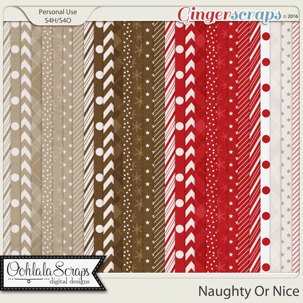 Naughty Or Nice Pattern Papers