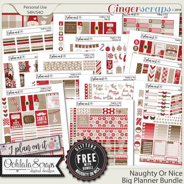Naughty Or Nice Big Planner Sticker Bundle