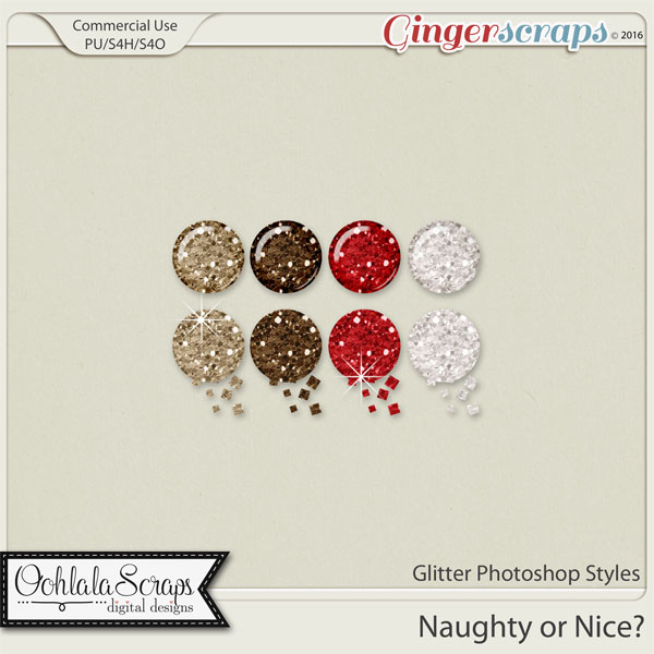 Naughty Or Nice CU Glitter Photoshop Styles