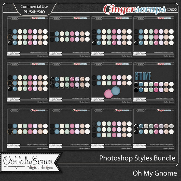 Oh My Gnome CU Photoshop Styles Bundle