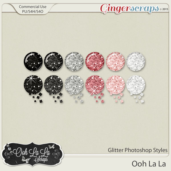 Ooh La La Glitter Photoshop Styles