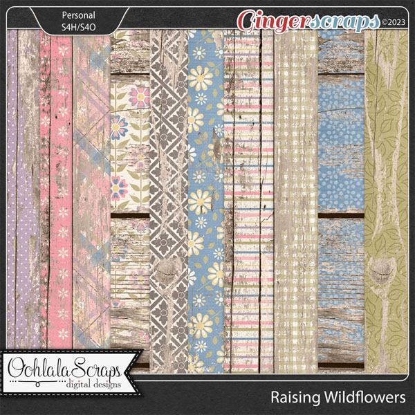 Raising Wildflowers Worn Wood Papers