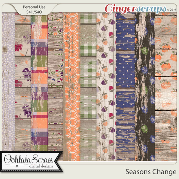 Seasons Change Worn Wood Papers