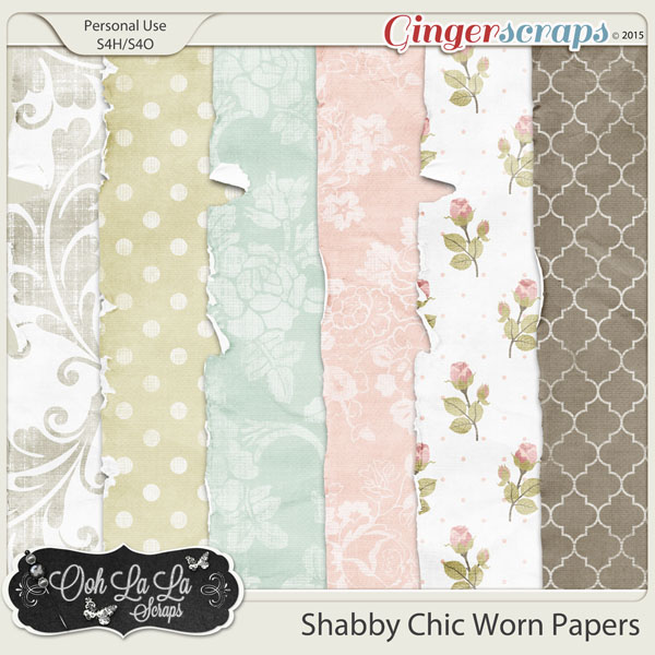 Shabby Chic Worn Papers