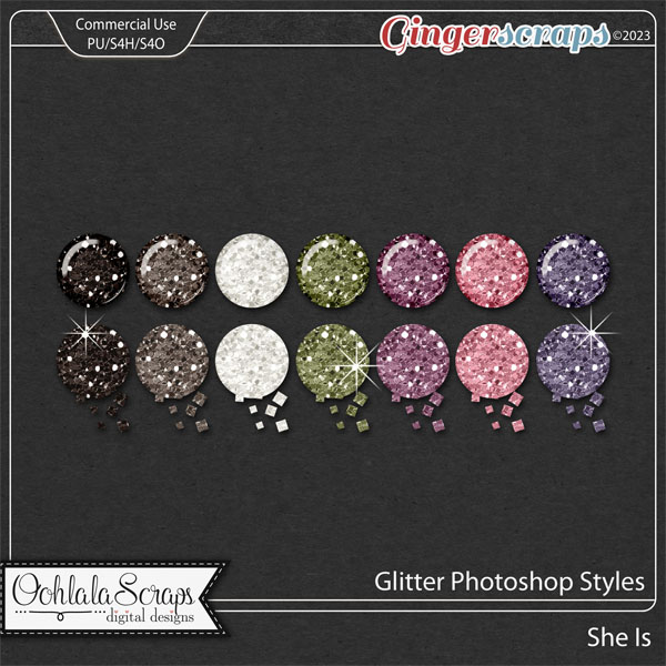 She Is CU Glitter Photoshop Styles