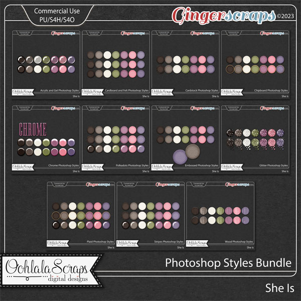 She Is CU Photoshop Styles Bundle