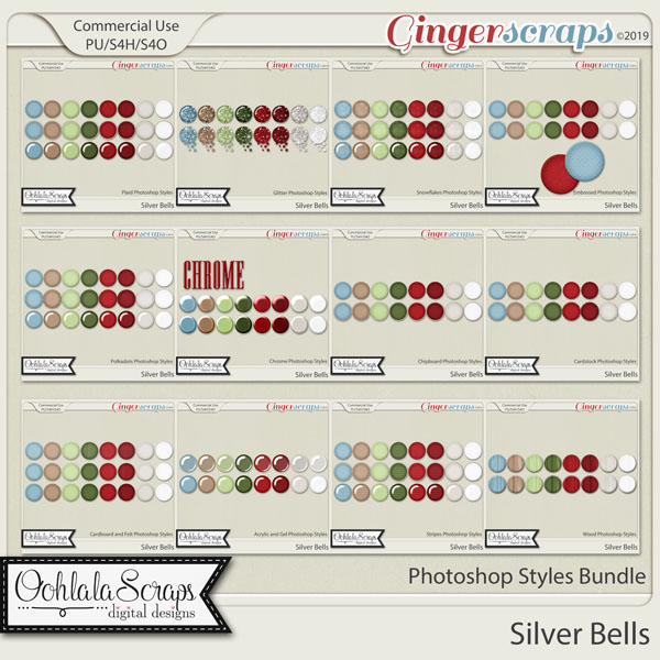 Silver Bells CU Photoshop Styles Bundle