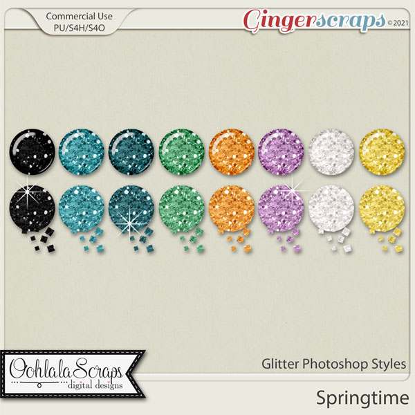 Springtime CU Glitter Photoshop Styles