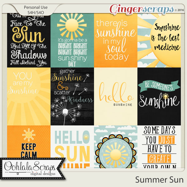 Summer Sun Journal or Pocket Scrapbooking Cards