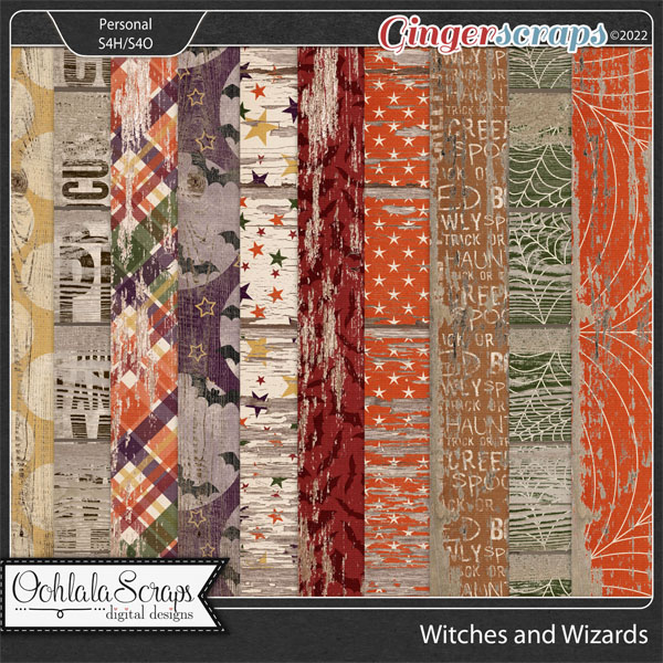 Witches and Wizards Worn Wood Papers