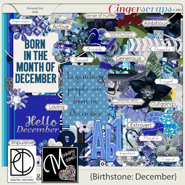 Birthstone: December by Memory Mosaic and Polka Dot Chicks