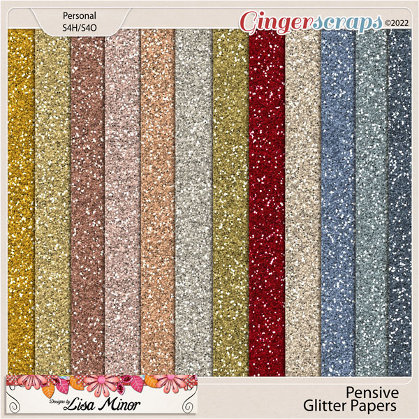 Pensive Glitter Papers from Designs by Lisa Minor