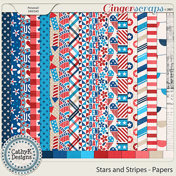 Stars and Stripes - Papers by CathyK Designs