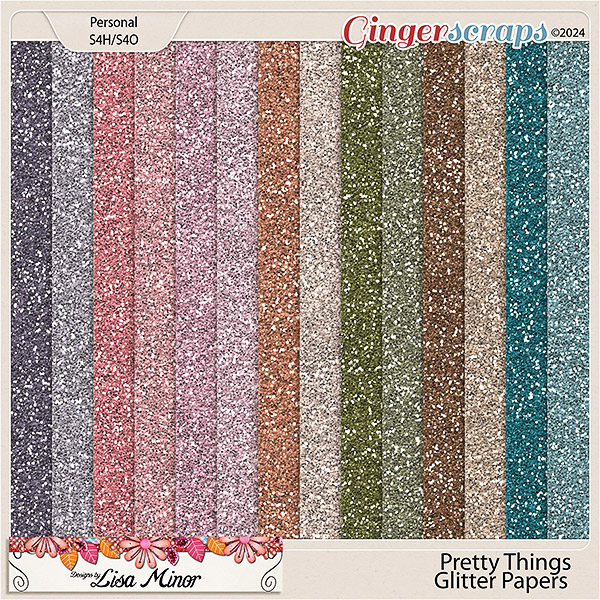 Pretty Things Glitter Papers from Designs by Lisa Minor