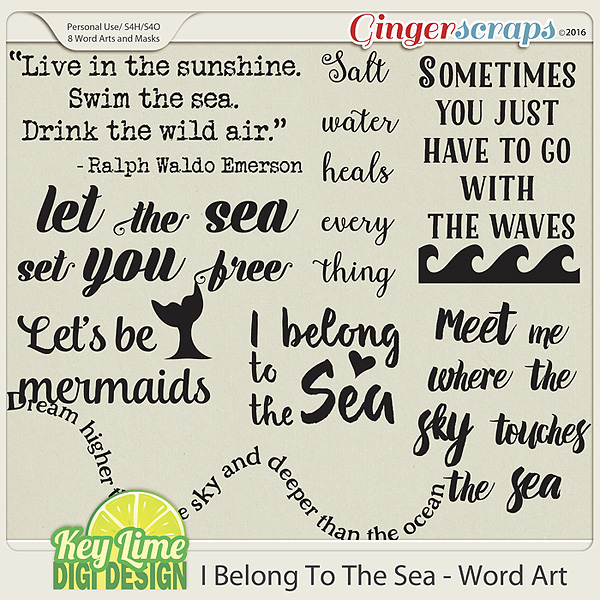 I Belong to the Sea - Word Art