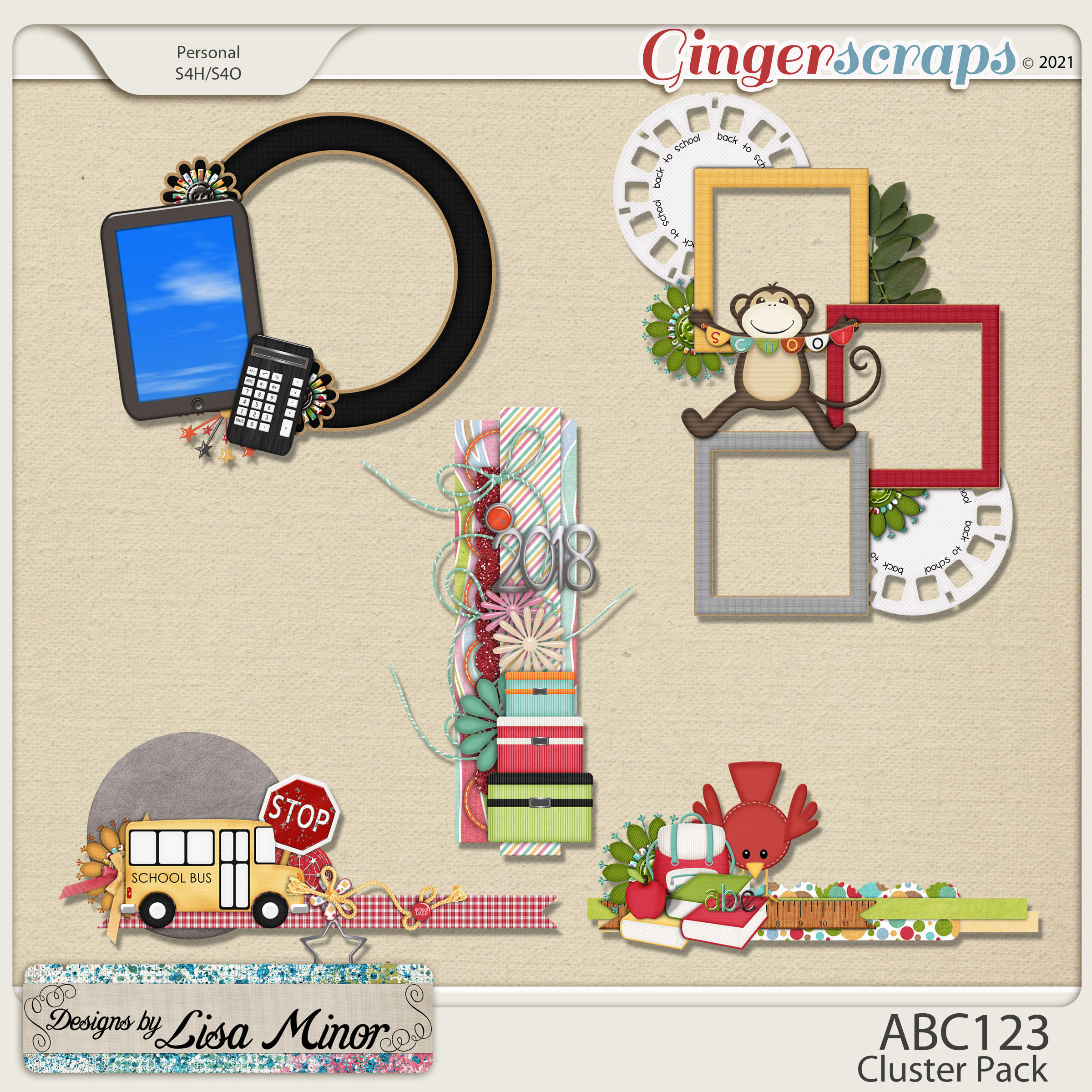 ABC123 Cluster Pack from Designs by Lisa Minor