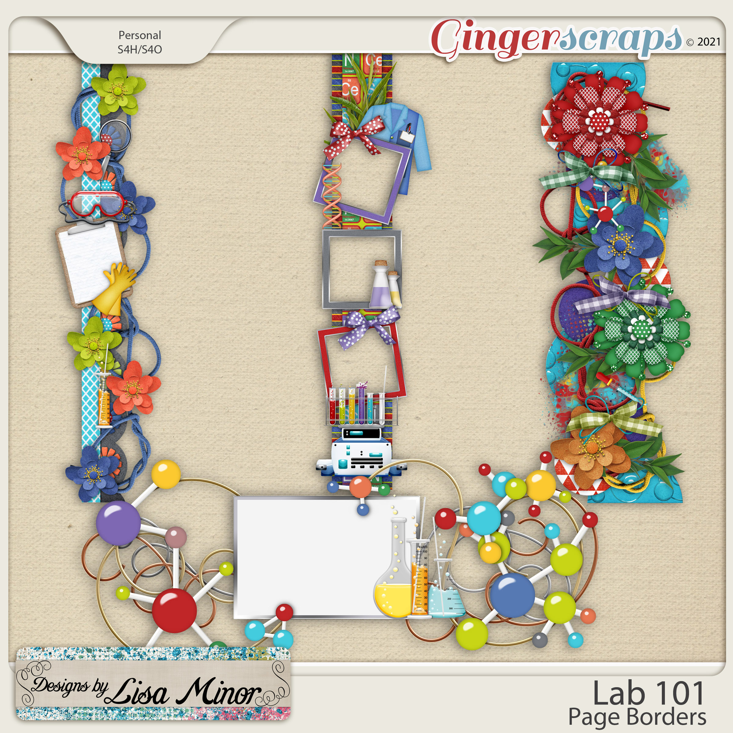 Lab 101 Page Borders from Designs by Lisa Minor