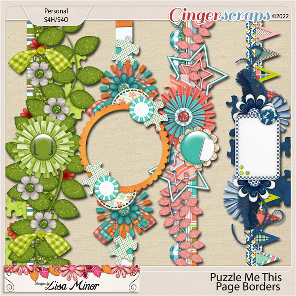 Puzzle Me This Page Borders from Designs by Lisa Minor
