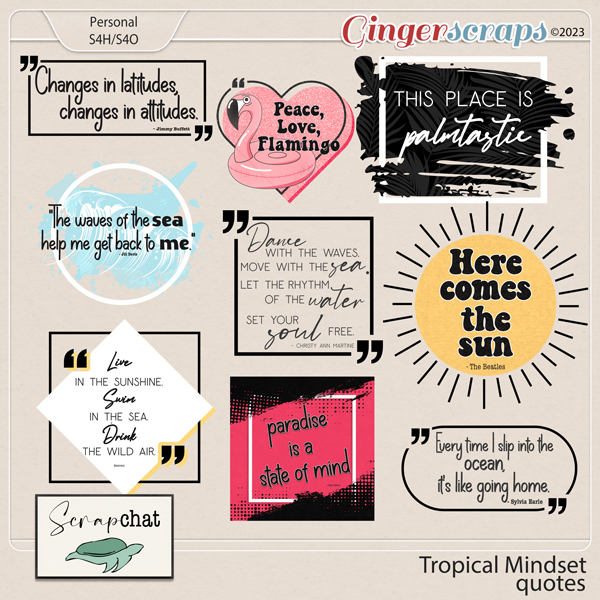 Tropical Mindset Quotes by ScrapChat Designs