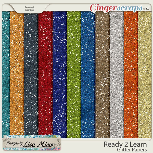 Ready 2 Learn Glitter Papers from Designs by Lisa Minor