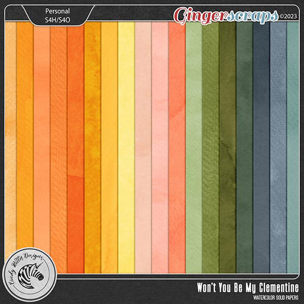 Won't You Be My Clementine [Watercolor Solids] by Cindy Ritter