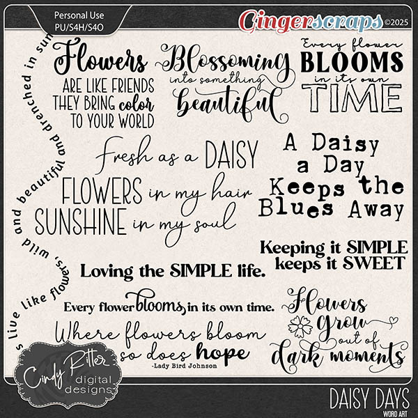 Daisy Days [Word Art] by Cindy Ritter