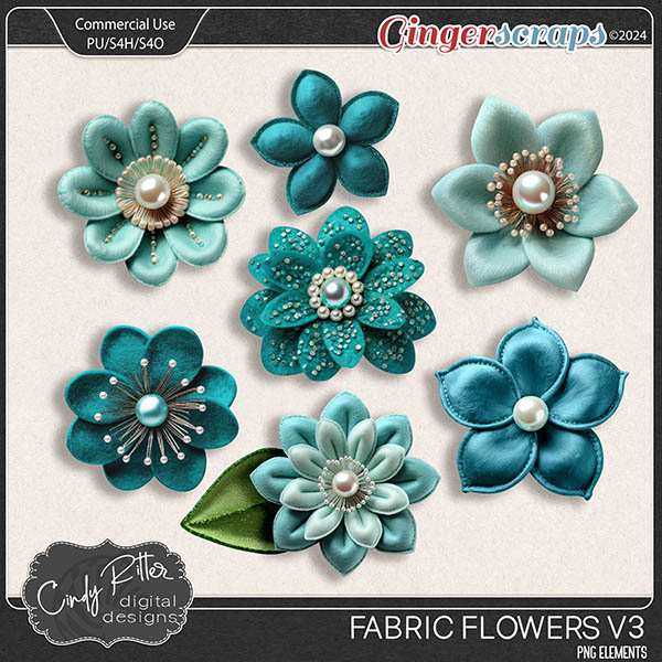 Fabric Flowers  V3 by Cindy Ritter [CU]