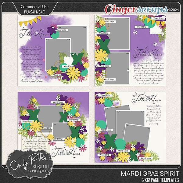 Mardi Gras Spirit [Templates-CU OK] by Cindy Ritter
