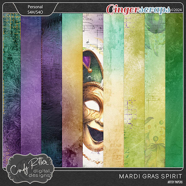 Mardi Gras Spirit [Artsy Papers] by Cindy Ritter