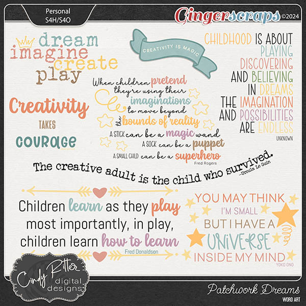 Patchwork Dreams [Word Art] by Cindy Ritter