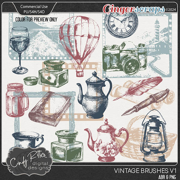 Vintage Brushes V1 by Cindy Ritter [CU]