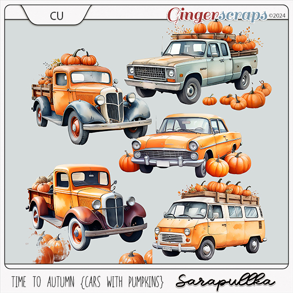 CU Time To Autumn Cars With Pumpkins