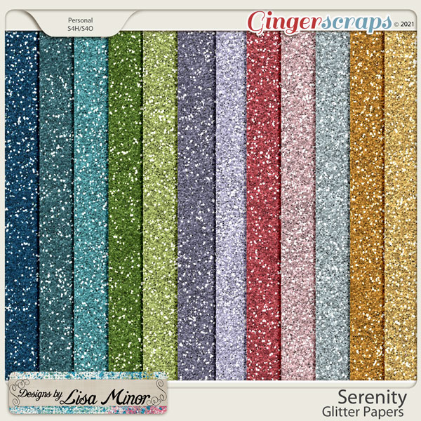 Serenity Glitter Papers from Designs by Lisa Minor