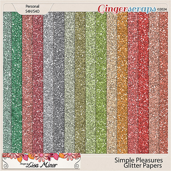 Simple Pleasures Glitter Papers from Designs by Lisa Minor