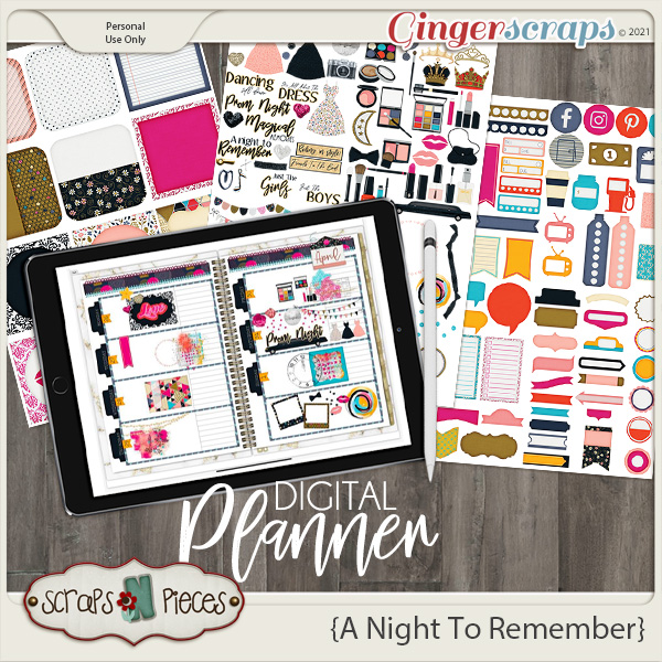 A Night To Remember Planner Pieces by Scraps N Pieces
