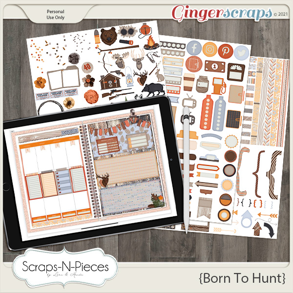 Born To Hunt Planner Pieces by Scraps N Pieces