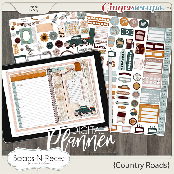 Country Roads Planner Pieces- Scraps N Pieces 